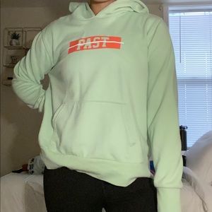 “Past Future” Oversized Green Hoodie